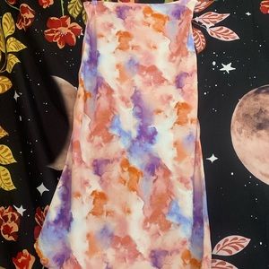 Forever 21 Peach/Multi Tie Dye Skirt-Calf